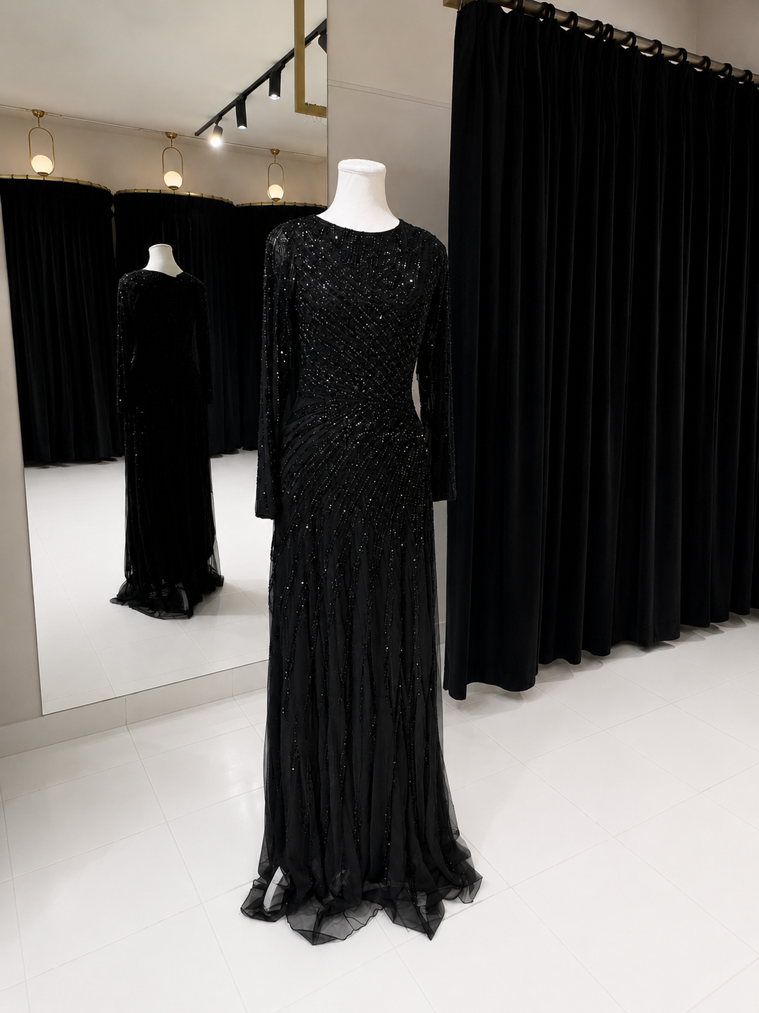Aliza black beaded