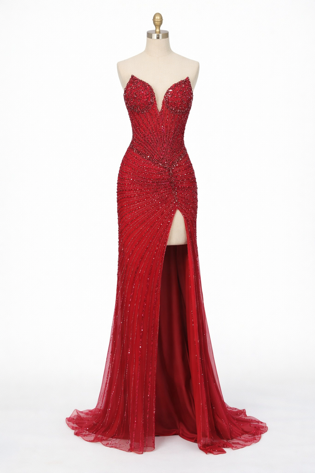 Rihanna beaded red with detachable cape