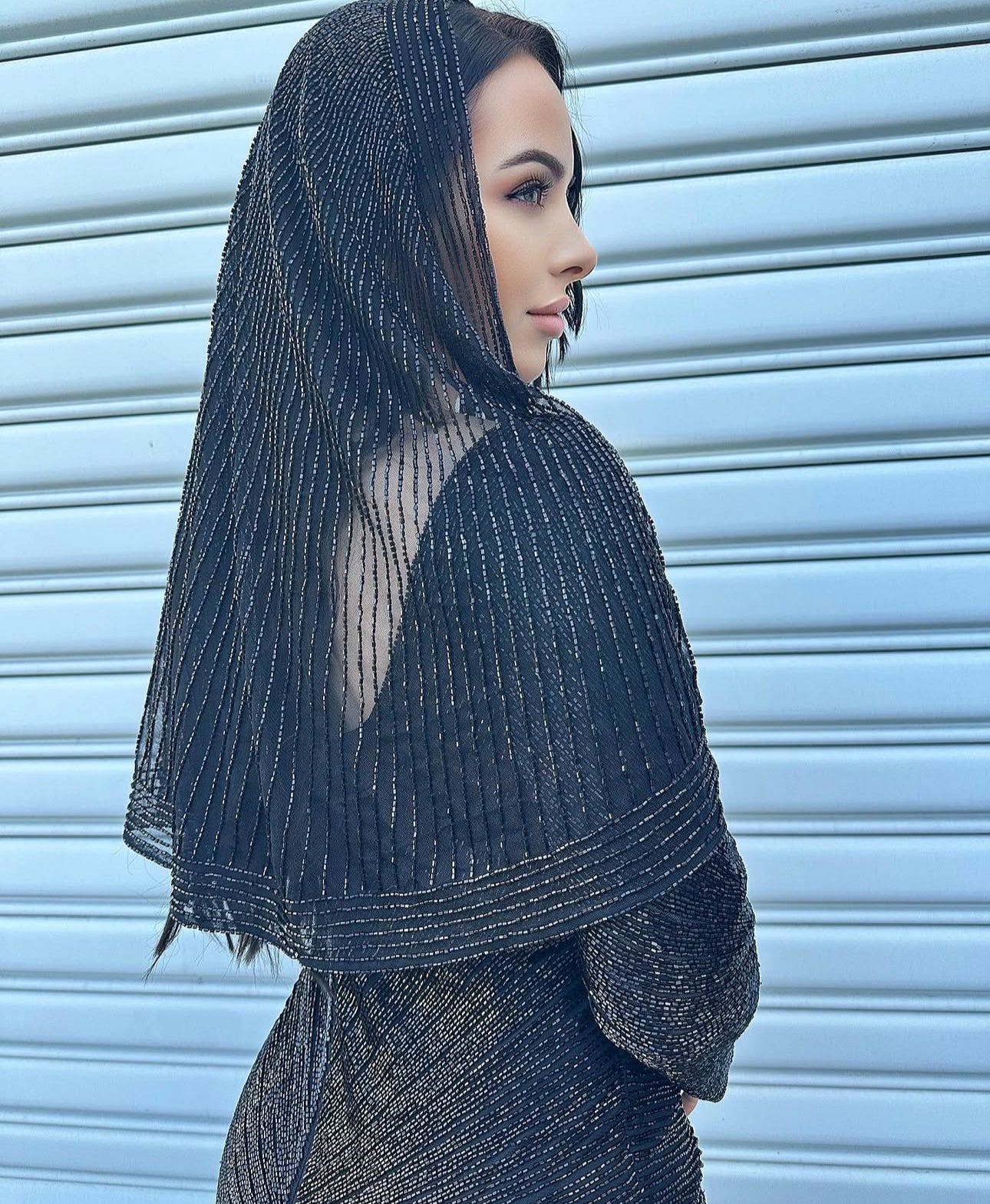 Mira black beaded