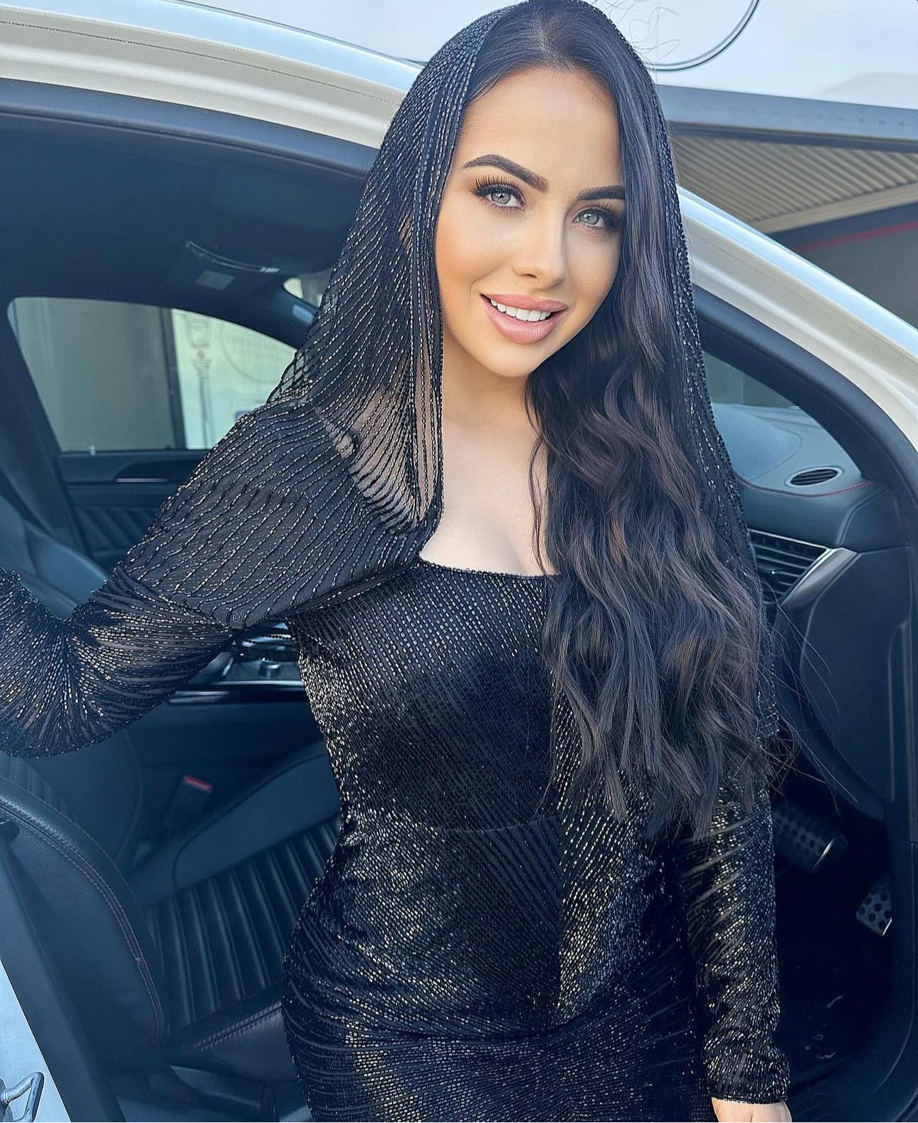 Mira black beaded