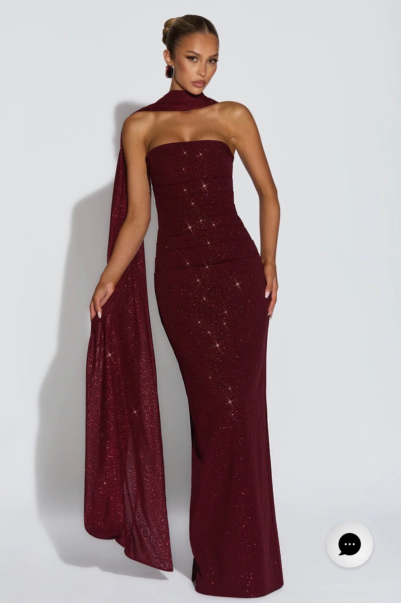 PANDRA MAXI DRESS - WINE SPARKLE