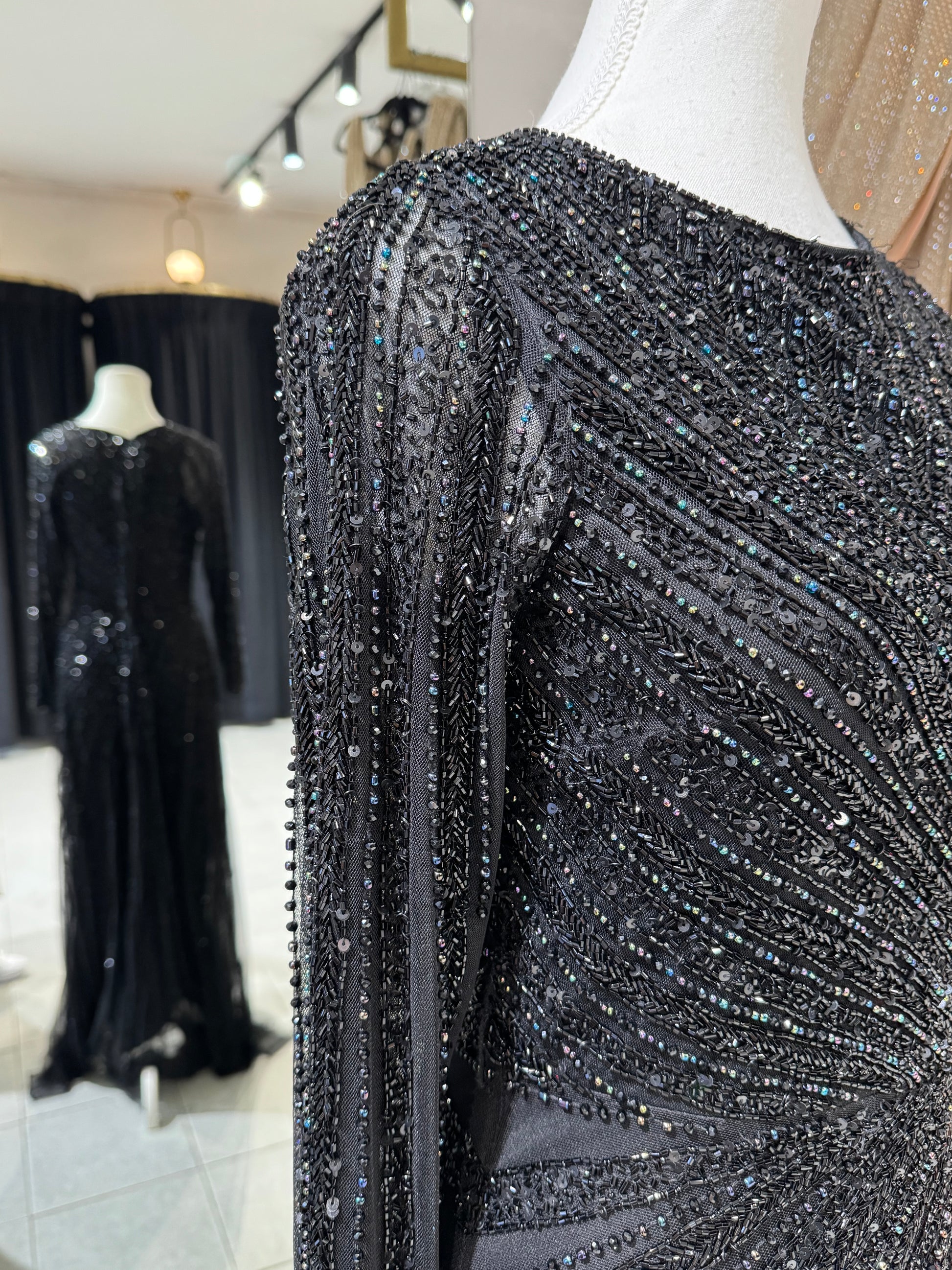 Aliza black beaded