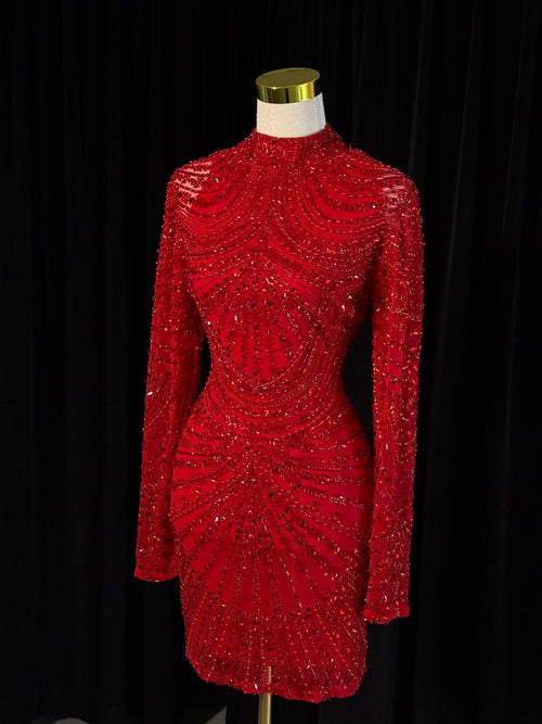 Adriana Beaded Short Dress