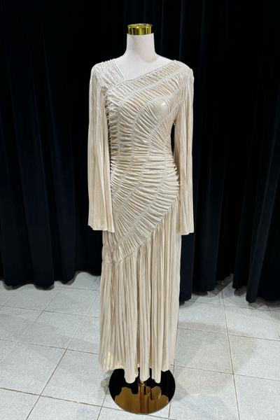 Lichi Champagne – Elegant Ruched Formal Gown | Dresshouse Australia