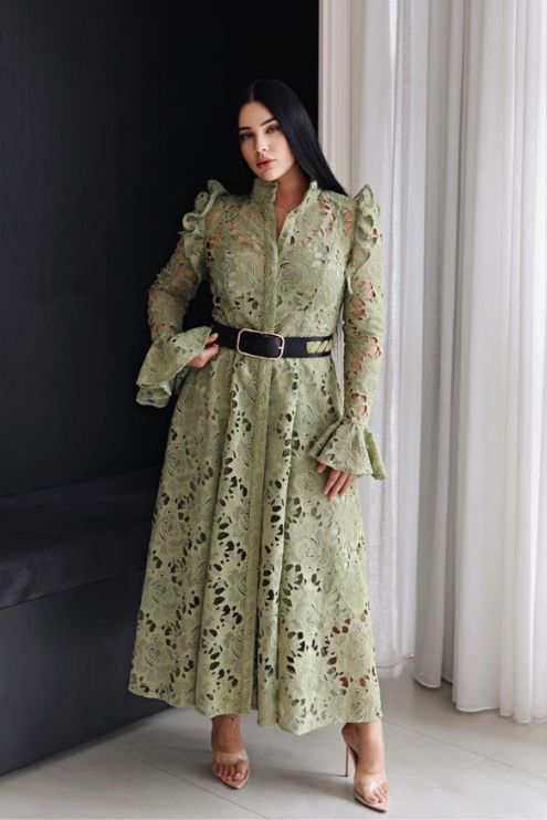 Sherin Lace Butterfly Sleeve Leo Lin