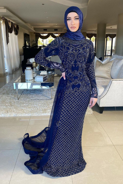 Huda Navy Beaded