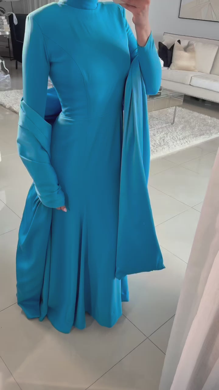 Doha Gown with Satin Shawl